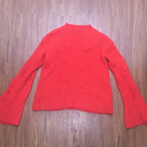 Mango Sweaters - Mango bell sleeve red orange sweater